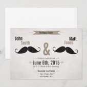 Gay Wedding Mustache Uitnodiging (Voorkant / Achterkant)