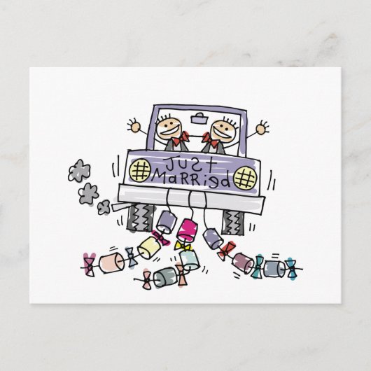 Gay Wedding net getrouwd Aankondigingskaart (Voorkant)