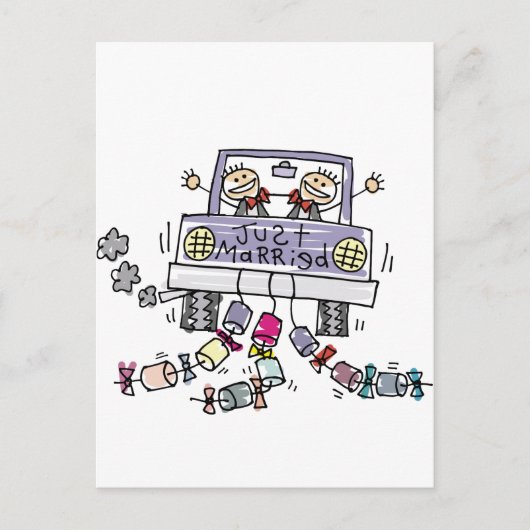 Gay Wedding net getrouwd Aankondigingskaart (Voorkant)