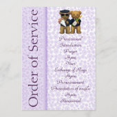 Gay Wedding Order of Service Teddy Bears-echtpaar Programmakaart (Achterkant)