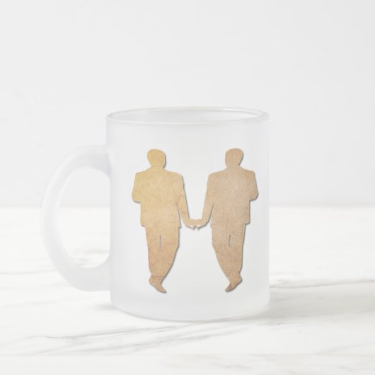 Gay Wedding  Papier Groom Mok van glas (Links)
