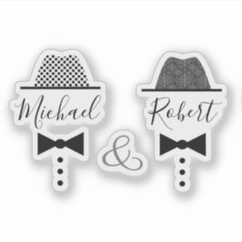 Gay Wedding Pet en Bow Stropdas Naam Sticker