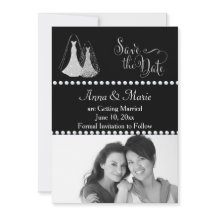 Gay Wedding Photo Save the Date Silver