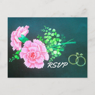 Gay Wedding Pink Carnaties Specialized RSVP Uitnodiging Briefkaart