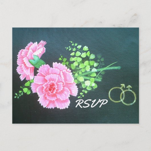 Gay Wedding Pink Carnaties Specialized RSVP Uitnodiging Briefkaart (Voorkant)