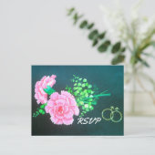 Gay Wedding Pink Carnaties Specialized RSVP Uitnodiging Briefkaart (Staand voorkant)