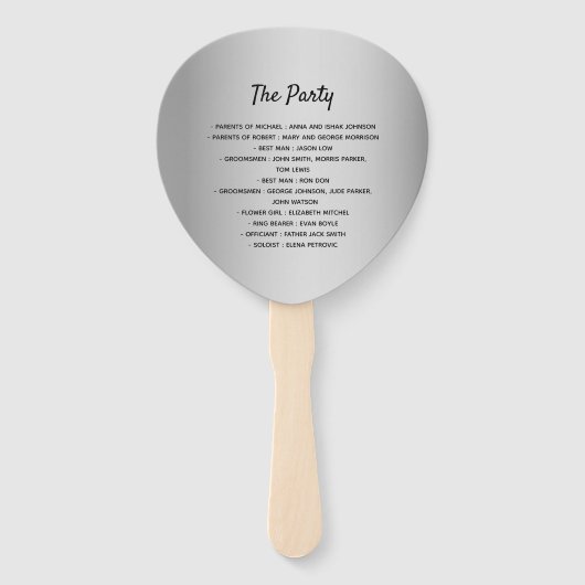 Gay Wedding Programma Handwaaier (Achterkant)