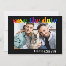 Gay Wedding Rainbow Foto Black Save the Date
