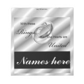 Gay Wedding Rings Snoep Bar Wrapper Party Favor Notitieblok (Voorkant)