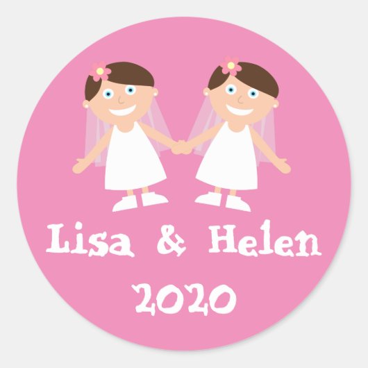Gay Wedding Ronde Sticker (Voorkant)