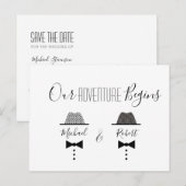 Gay Wedding Save the Date Aankondigingskaart (Voorkant / Achterkant)