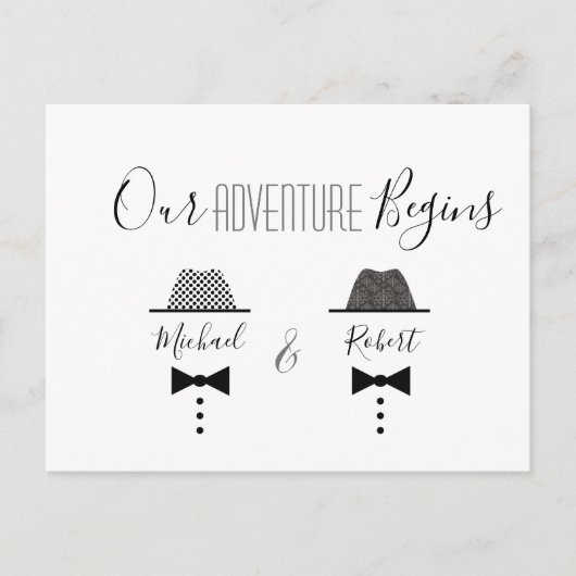 Gay Wedding Save the Date Aankondigingskaart (Voorkant)