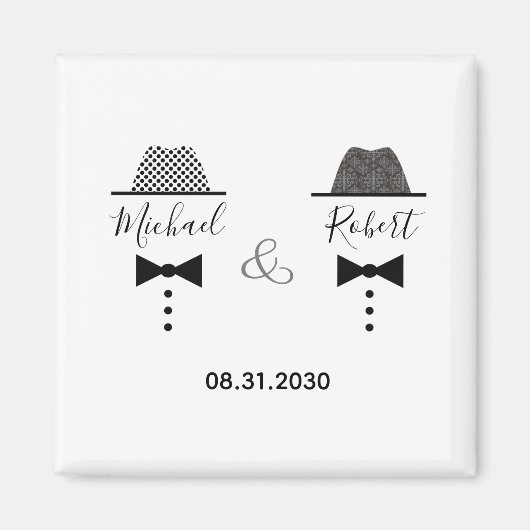 Gay Wedding Save the Date Magneet (Voorkant)