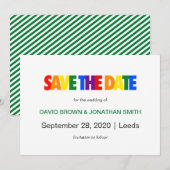Gay Wedding Save the Date Rainbow Flag Colors (Voorkant / Achterkant)
