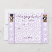 Gay Wedding - Save the Date - Teddy Bears lila (Achterkant)