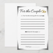 Gay Wedding Shower Game, Voor het paar Kaart (Voorkant / Achterkant)