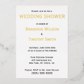 Gay Wedding Shower nodigt echt goud uit Folie Uitnodiging (Voorkant)