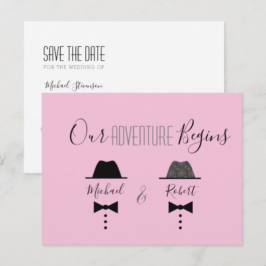 Gay Wedding sparen de Datum Uitnodiging (Voorkant / Achterkant)