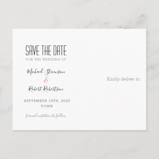 Gay Wedding sparen de Datum Uitnodiging (Achterkant)