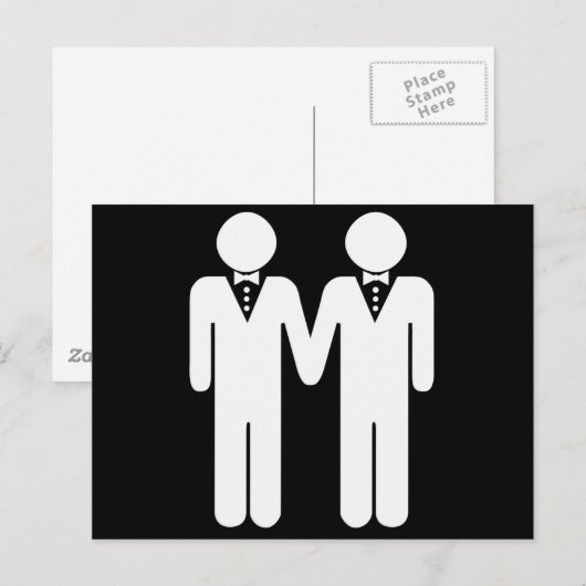 GAY WEDDING TOPPER BRIEFKAART (Voorkant / Achterkant)