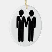 GAY WEDDING TOPPER MANNEN -.png Keramisch Ornament (Rechts)