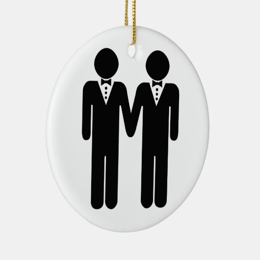 GAY WEDDING TOPPER MANNEN -.png Keramisch Ornament (Rechts)
