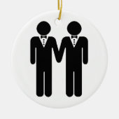 GAY WEDDING TOPPER MANNEN -.png Keramisch Ornament (Voorkant)