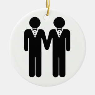 GAY WEDDING TOPPER MANNEN -.png Keramisch Ornament