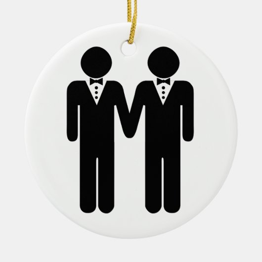 GAY WEDDING TOPPER MANNEN -.png Keramisch Ornament (Voorkant)