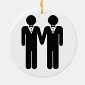 GAY WEDDING TOPPER MANNEN -.png Keramisch Ornament (Achterkant)