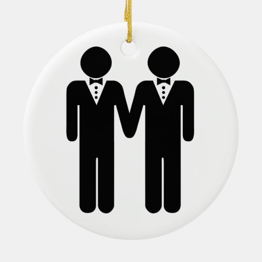 GAY WEDDING TOPPER MANNEN -.png Keramisch Ornament (Achterkant)