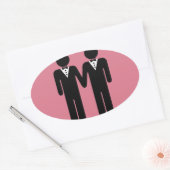 GAY WEDDING TOPPER MANNEN -.png Ovale Sticker (Envelop)