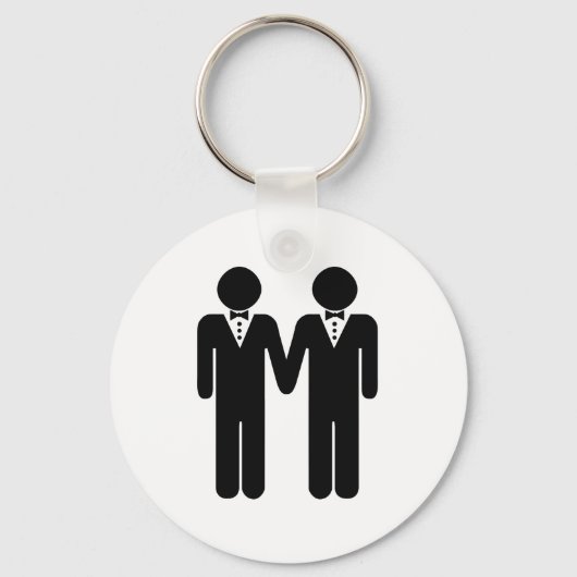 GAY WEDDING TOPPER MANNEN -.png Sleutelhanger (Voorkant)