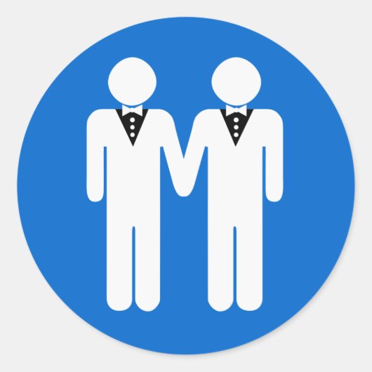 GAY WEDDING TOPPER RONDE STICKER (Voorkant)