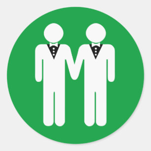GAY WEDDING TOPPER RONDE STICKER