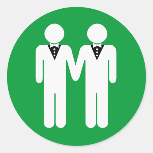 GAY WEDDING TOPPER RONDE STICKER (Voorkant)