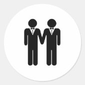 GAY WEDDING TOPPER RONDE STICKER (Voorkant)