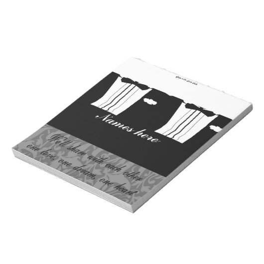 Gay Wedding Tuxedo Snoep Bar Wrapper Party Favor Notitieblok (Linkerzijde)