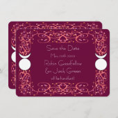 Gay Wiccan Wedding Red Save the Date Kaart (Voorkant / Achterkant)