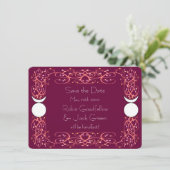 Gay Wiccan Wedding Red Save the Date Kaart (Staand voorkant)