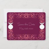 Gay Wiccan Wedding Red Save the Date Kaart (Achterkant)