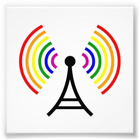 Gay Wifi Rainbow Signal Antenna Foto Afdruk (Voorkant)