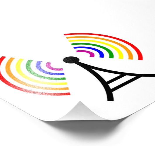 Gay Wifi Rainbow Signal Antenna Foto Afdruk (Hoek)
