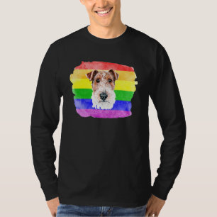 Gay Wire Fox Terrier Lgbtq Pride Stuff Tiener Rain T-shirt