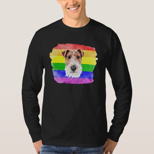 Gay Wire Fox Terrier Lgbtq Pride Stuff Tiener Rain T-shirt (Voorkant)