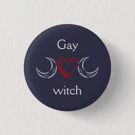 Gay witch badge / ronde button 3,2 cm (Voorkant)