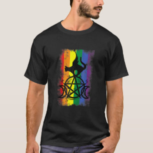 Gay Witch Pride Flag Triple Moon Pentacle Wicca Pa T-shirt