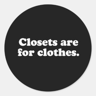 Gay Woorden kasten zijn voor kleding wit Ronde Sticker