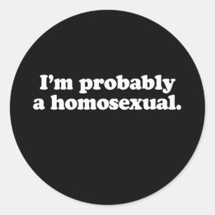 Gay Words im waarschijnlijk homo white Ronde Sticker