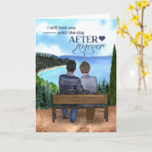 Gay Young Interracial Couple Jubileum Kaart (Gele Bloem)